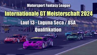 Motorsport FL | IGTM FL 2024 | #13 Laguna Seca - Qualifikation