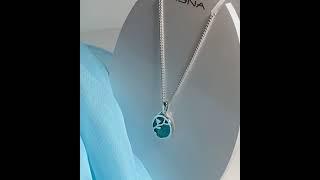 Round turquoise sterling silver necklace