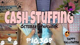 CASH STUFFING OCTOBER PAYCHECK | Low Income Budgeter | Paycheck to Paycheck Income