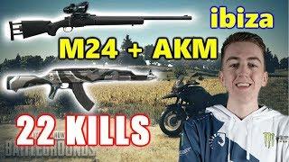 PUBG - ibiza - 22 KILLS - M24 + AKM #SOLO