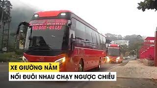 3 xe giường nằm nối đuôi vượt ẩu, ép xe ô tô lên lề đường