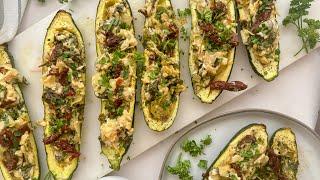 Spinach and Artichoke Zucchini Boat Recipe