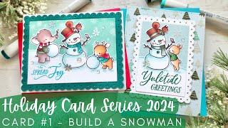 Holiday Card Series 2024 #1 | Mama Elephant NEW RELEASE | Copic Coloring 2 Snowy Scenes