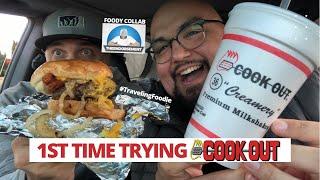 1st Time Trying COOK OUT  Burgers and Milkshakes w/ TheEndorsement #TravelingFoodie