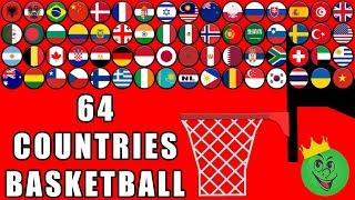 Basketball Marble Race with 64 Countries 11 \ Marble Race King