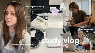 48hr STUDY VLOG ️ finals season, late night studying, assignment deadlines, cafe study & coffee ...