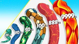 Snake Run Evolution - Level Up Snake Max Level ASMR Satisfying Gameplay