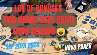 NOVO POKER ! SEP 20TH 2024 LOTS OF BONUSES STRAIGHT AKQ TRIPS