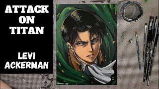 Captain Levi Ackerman Acrylic Painting (2 Hours in 2 Mins) Shingeki No Kyojin / Attack on Titan