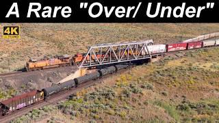 A Rare "Over/ Under" of 2 Trains in Palisade Canyon & more (4K) | July 7, 2024