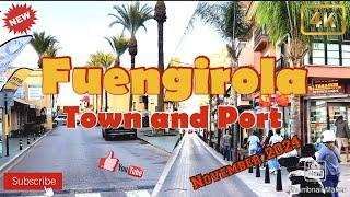 Fuengirola | Town and Port | November 2024 | sunshine walking tour | Malaga | Spain | 4k