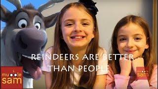 Sophia and Bella Singing REINDEERS ARE BETTER THAN PEOPLE (Frozen Cover) Live A Capella on Mugglesam