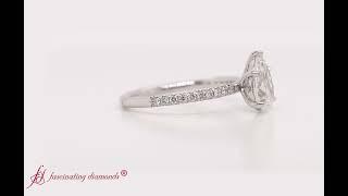 Floating Thin Pear Diamond Engagement Ring In White Gold- FDENS3009R- Fascinating Diamonds