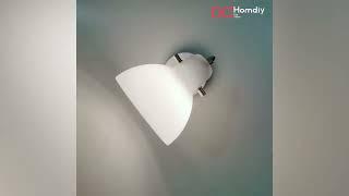 Homdiy Nordic Simplistic White Glass Wall Lamp