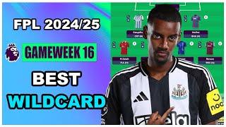 FPL Gameweek 16: BEST WILDCARD TEAM | Fantasy Premier League Tips 2024/25