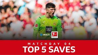 Bundesliga | Gulacsi, Kobel And More | Top 5 Saves From Matchday 04