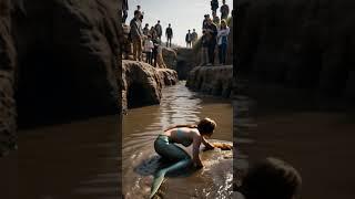 Amazing mermaid raising her children in a cave #babygirl #mermaid #shorts #ai