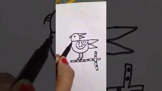 easy Bird drawing/ #viralvideo #shortsvideo #youtubeshorts