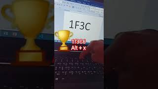 How to make trophy  symbol in ms word.#tricks #shorts #computer