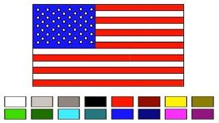 USA Flag Drawing with Coloring For Kids | Little Channel | The Flag of the United States of America