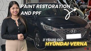 Black Hyundai Verna restored with Paint Job and PPF |@car_squad_india_csi| Car Detailing in Guwahati