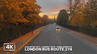 Inner City London Bus Ride at Sunrise | Upper Deck Views aboard Bus 274 from Lancaster Gate to Angel