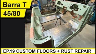 CUSTOM FLOORS & RUST REPAIR ON 50 YEAR OLD FJ45 LANDCRUISER - Barra swapped 45/80 Ep. #19