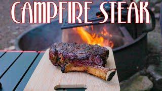 How To Make Truffle Pepper Tomahawk Steak On A Campfire