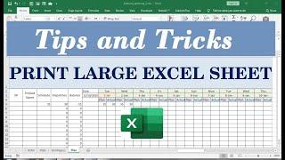 how to print a large excel spreadsheet on one page