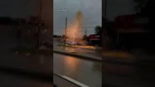 Transformer explodes in Carrollton #txwx #weather