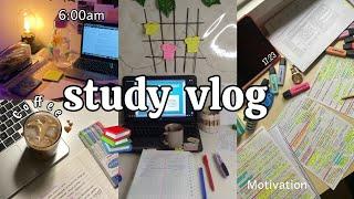 study vlog with me/ دراسة التراكمات و التحضير للإختبارات إنجاز قائمة المهام و الكثير من القهوة