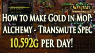 10,592g Per Day - How to Make Gold w/ Alchemy in MoP: Transmutation Master Specialization!