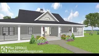 Country Farmhouse House Plan 28906JJ 3D Tour w/ Interiors - Architectural Designs