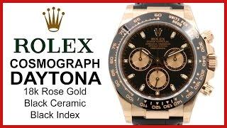 ▶ Rolex Cosmograph Daytona, 18k Rose Gold, Ceramic Bezel, REVIEW Black Index, Chronograph - 116515LN