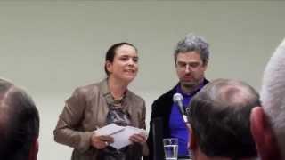 Igor Satanovsky speaks at the opening of Boris Lurie's art exhibit in Cologne, Germany