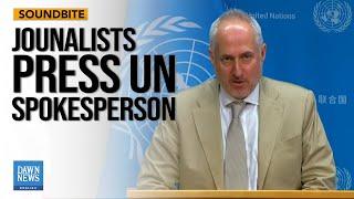 Journalist Asks UN Spox About Legal Action on Israel Regarding UNRWA | Dawn News English