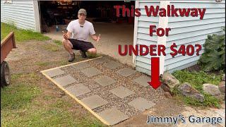 DIY Pea Gravel & Paver Walkway For UNDER $40