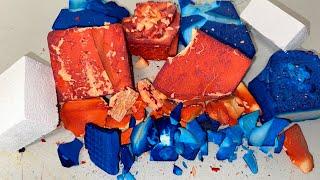 Blue & Orange Dyed Blocks & White Blocks