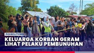 Keluarga Korban Pembunuhan Penjual Seblak di Manggar Melihat Rekonstruksi Kejadian Hingga Emosi