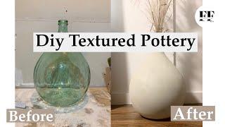 DIY TEXTURED POTTERY + Boho home decor |Furniture flip By Sarah