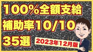 【2023年12月】全額支給10/10補助率100%制度35選