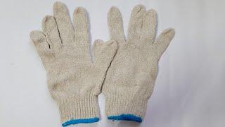 Cotton Knitted Safety Protection Grip Work Gloves (White)