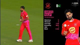 Haris rauf 3" wickets in 5 balls in the hundred|full over|the hundred league