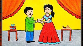 Raksha Bandhan Special Special Easy Scenery Drawing|Rakhi Drawing|How To Draw Rakhi Step by step