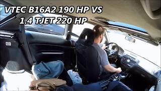 Fiat G.Punto 1.4 TJET TD04 220hp vs Honda EK4 B16A2 N\A190 HP