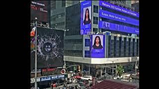 Paula Kalumba on the Morgan Stanley Billboard ar Time Square New York