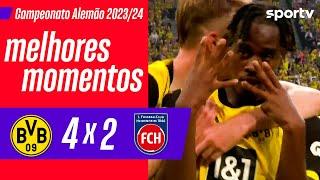 BORUSSIA DORTMUND 4 X 2 HEIDENHEIM | MELHORES MOMENTOS | CAMPEONATO ALEMÃO 2024/25 | sportv