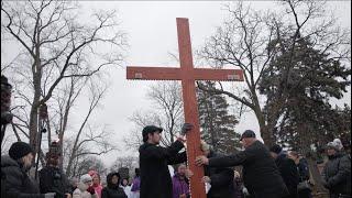 The community of St  John Brebeuf walks the streets of Niles recalling The Stations of the Cross