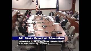 Michigan Department of Education Special Meeting for March 18, 2015 - Whiston Interview