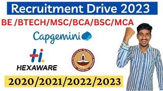 Capgemini Recruitment 2022 | Hexaware Off Campus Drive 2023 | Freshers Hiring 2022 Graduates